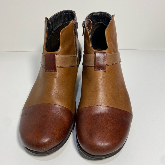 Noat Lucky Dual Tone Brown Ankle Boots Size 8.5/39 made in Israel - Picture 2 of 6